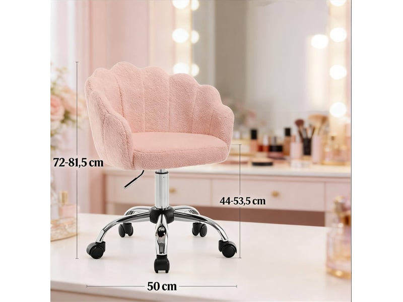  Chaise de bureau 55x37,5x81,5 cm réglable en hauteur rose  - Conforama C