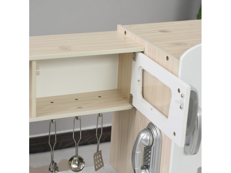  Cuisine jouet 74x30x81 cm avec accessoires mdf bois blanc  - Conforama C