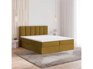 Lit avec rangement 180x200 cm <strong>MASSENO</strong>  <strong></strong> coloris jaune