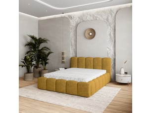 Lit coffre 140x200 cm <strong>MASSENO</strong>  <strong></strong> coloris jaune