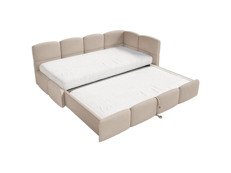  Selsey cloudy - lit rembourré - 170x185 cm - chenille beige - côté droit Cloudy - Conforama D