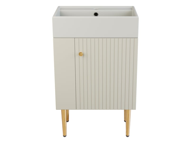  Meuble vasque salle de bain blanc 55 cm avec lavabo intégré  - Conforama A