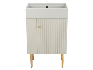 Meuble vasque salle de bain blanc 55 cm avec lavabo intégré