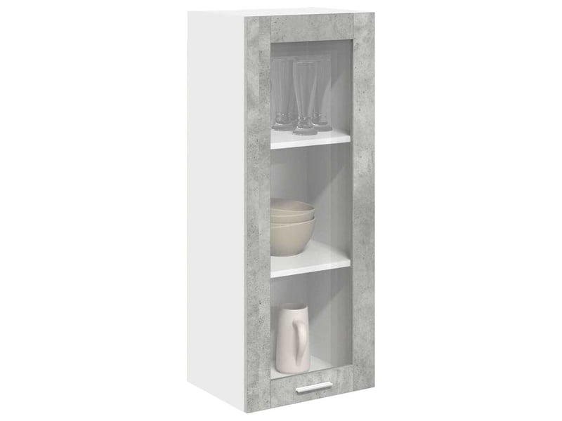  Meuble de rangement cuisine, armoire suspendue gris béton 40x31x100cm bois d'ingénierie  - Conforama C