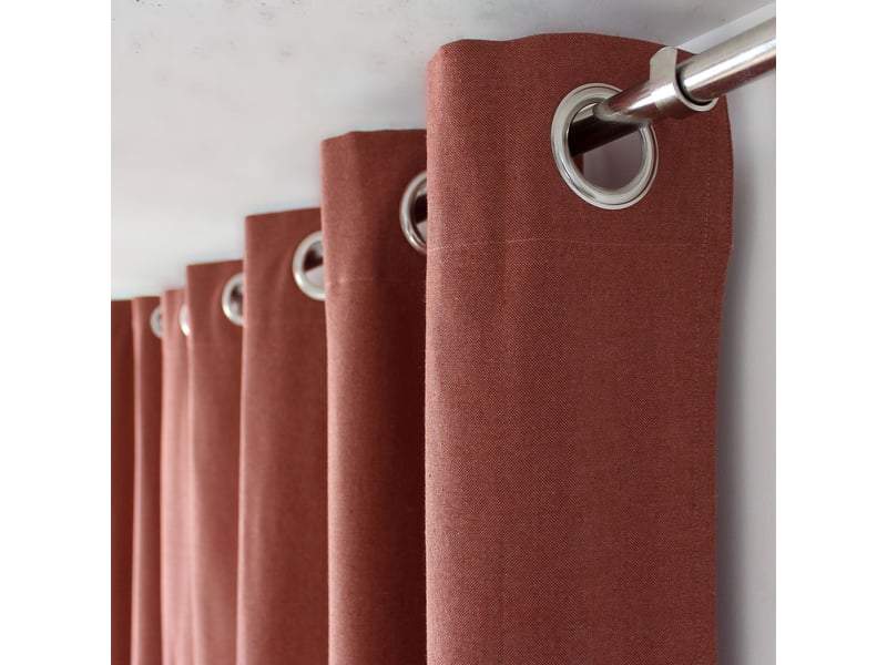 Rideau “cambria” – 140 x 240 cm – coton recyclé - 140x240cm - terre cuite  - Conforama C
