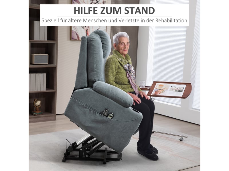  Fauteuil releveur électrique massant chauffant, gris foncé, inclinable à 135°, pour salon et repos quotidien  - Conforama B