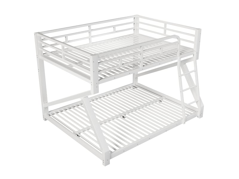 Lit superposé 140x200160x200 cm, lit enfant, échelle, éclairage led, design moderne, construction robuste et durable, métal blanc CozyNest - Conforama A