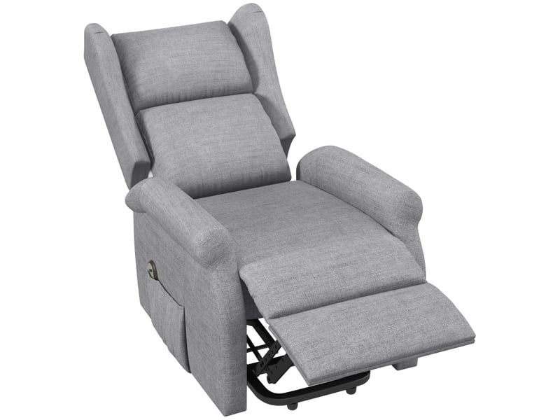  Fauteuil releveur électrique gris, grande taille jusqu'à 200 kg, inclinable à 135°, avec repose-pieds pour salon  - Conforama A