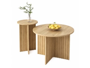 Table basse rond(e) coloris naturel OKMYHOME  - 76 cmx40 cm