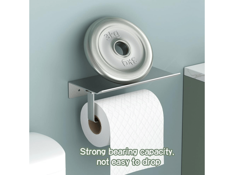  Porte-papier toilette mural en acier inoxydable - design pratique et moderne pour salles de bains et cuisines  - Conforama C