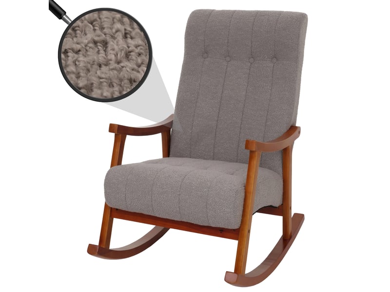  Fauteuil à bascule moderne avec armoires et nosag 97 x 64 x 85 cm confort optimal ambiance cosy en bois gris 04_0009813  - Conforama B