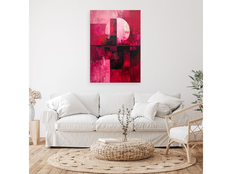  Image sur toile, abstraction rose et noire avec division géométrique 60x90 1312608575 - Conforama B