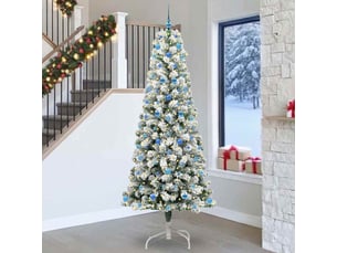 Sapin de noël, arbre de noël artificiel à branches articulées vert et blanc cf61129