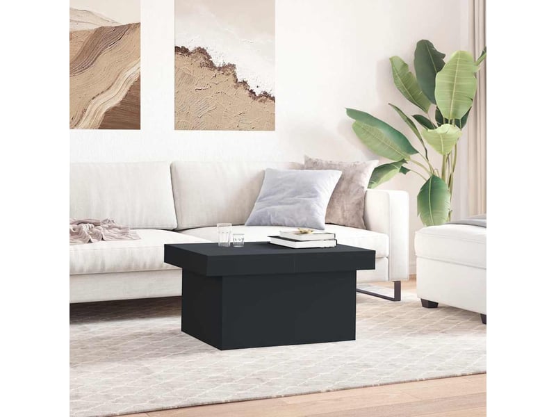  Table basse | table de salon noir 80x55x40 cm bois d'ingénierie  - Conforama C