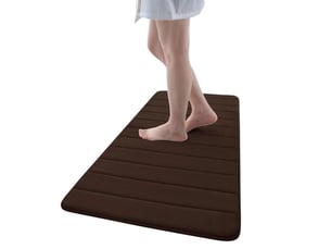 Tapis de bain en mousse à mémoire de forme antidérapant - 24 x 36 pouces - brun café