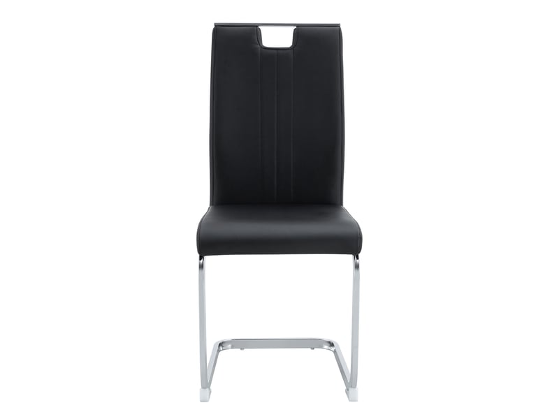  Set de 2 chaises cintrées en pu noir – style industriel et moderne  - Conforama A