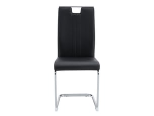 Set de 2 chaises cintrées en pu noir – style industriel et moderne
