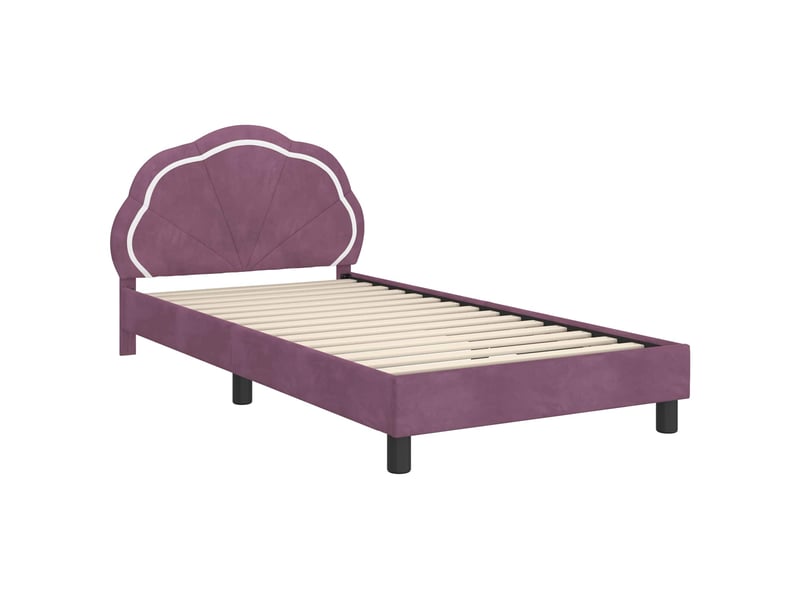  Cadre de lit pour enfants - lit jeune avec tête de lit pourpre 90 x 190 cm  - Conforama D
