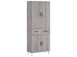 Buffet haut - bahut - meuble de rangement sonoma gris 69,5x34x180 cm bois d'ingénierie