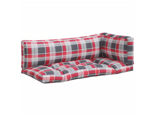 Lot de 3 coussins de palette, coussins de canapé carreaux rouges tissu cf59472