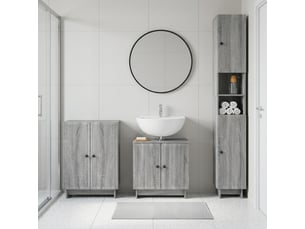 Ensemble de meuble de salle de bain 3 pièces ede sonoma gris cf63425
