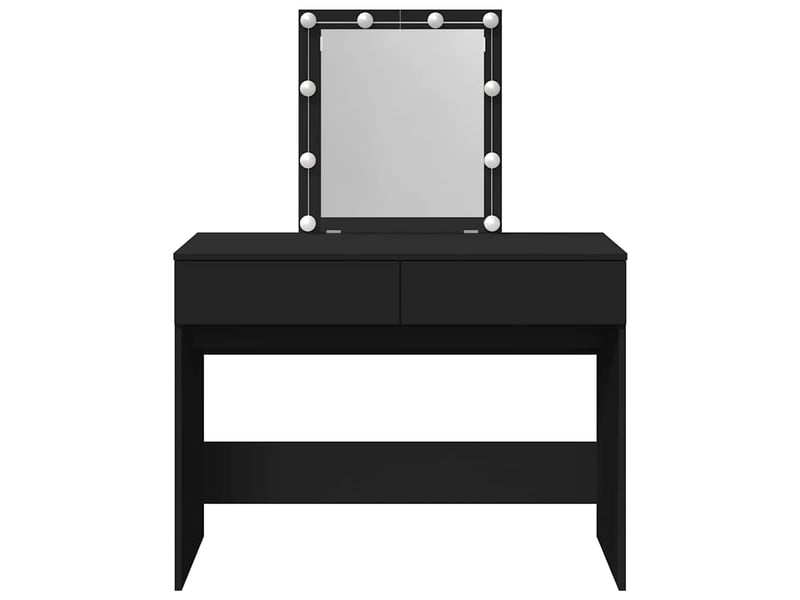 Coiffeuse, table de maquillage avec led noir 100x40x130 cm shl32165 - Conforama E