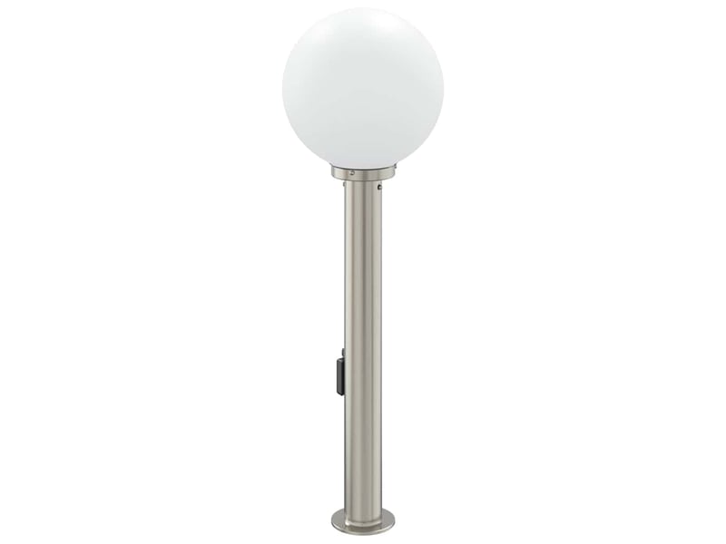 Borne lumineuse, lampadaire avec détecteur et prise 80 cm acier inoxydable ip44 shl91555 - Conforama E