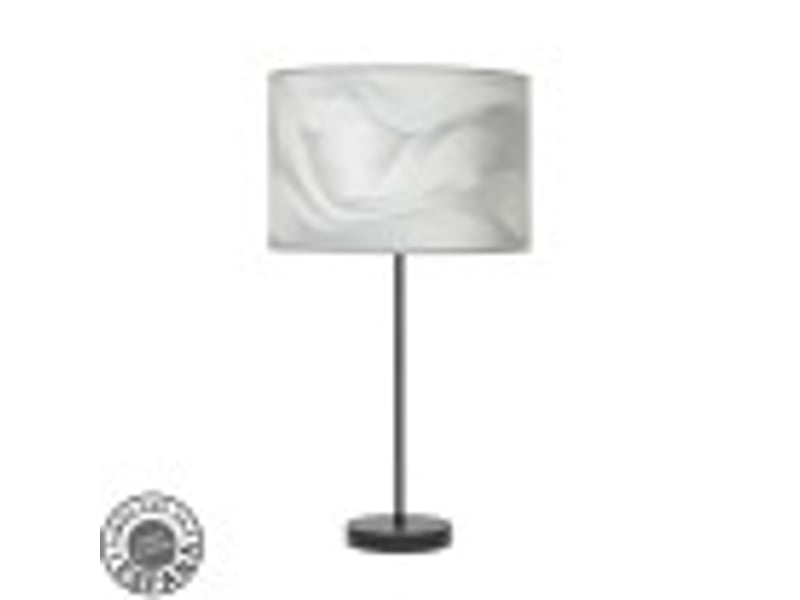  Fabrilamp moda grande lampe à poser noir gris, abat-jour textile motif vagues grises, 1 x e27, 63 cm 212471039 - Conforama B