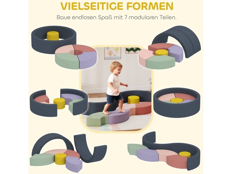  Set de 7 blocs de construction souples 107x107x30 cm multicolore  - Conforama C