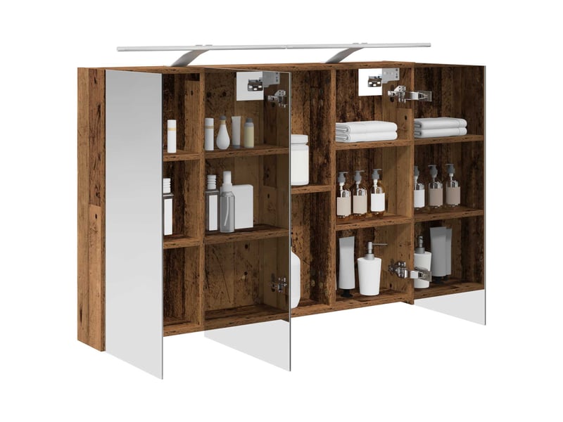  Amoire de salle de bain, meuble de salle de bain avec miroir bois ancien shl8964  - Conforama C