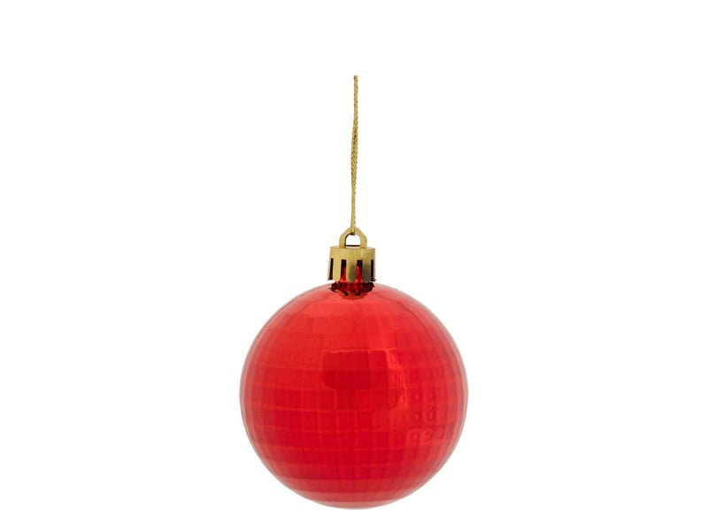  Lot de 14 boules de noël effet miroir 22cm rouge  - Conforama E