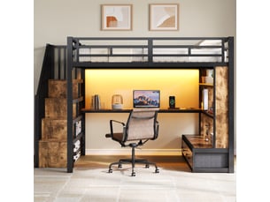 Lit mezzanine 140x200 cm <strong></strong> <strong></strong> coloris noir