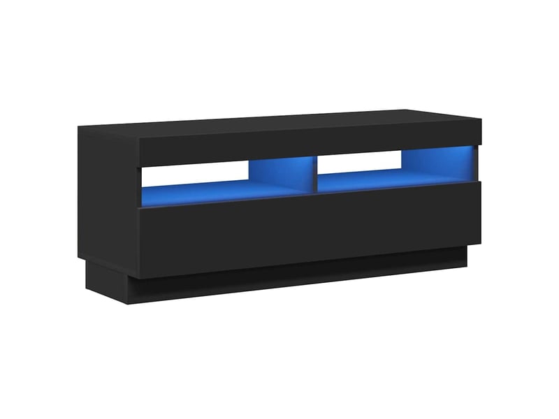  Meuble tv - banc tv - meuble de rangement avec lumières led noir 100x35x40 cm  - Conforama A