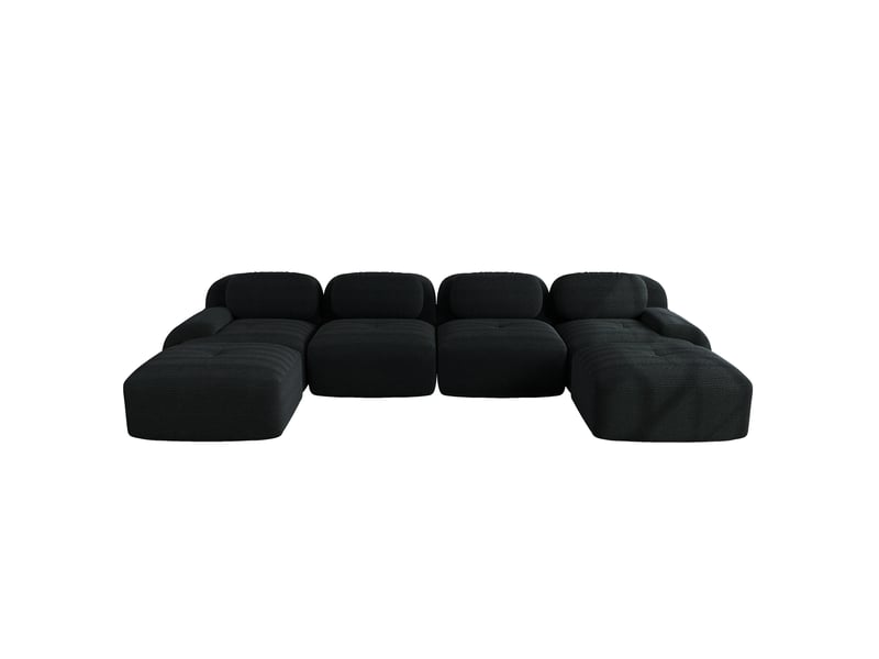  Canapé modulable, canapé de salon, en velours, noir, sans montage, sans structure, chambre, pour salon  - Conforama D