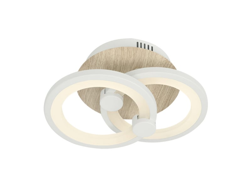  Fabrilamp sydney, plafonnier, moderne, led, 32 w, 4160 lm, 3000-4000-6500 k, blancbois clair, 14 x 30 x 20 cm 155982085 - Conforama E