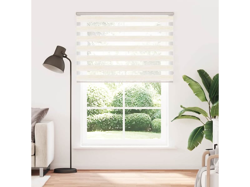 Store zèbre, store de fenêtre beige marbré largeur du tissu 155,9 cm polyester cf48284 - Conforama A
