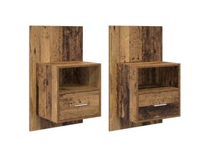 Table de chevet - cabinet de chevet - table de nuit 2 pc bois ancien 50 x 32.5 x 80cm