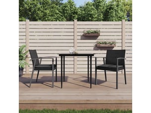 Ensemble à manger de jardin 3 pcs | salon de jardin coussins résine tressée acier