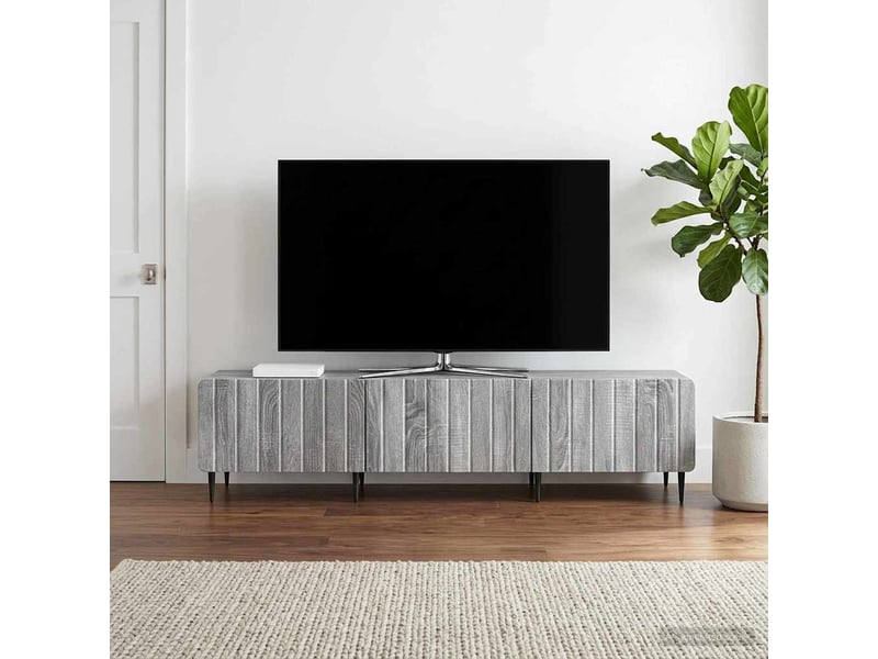  Meuble tv - banc tv - meuble de rangement sonoma gris 147 x 34,5 x 32 cm bois d'ingénierie  - Conforama B