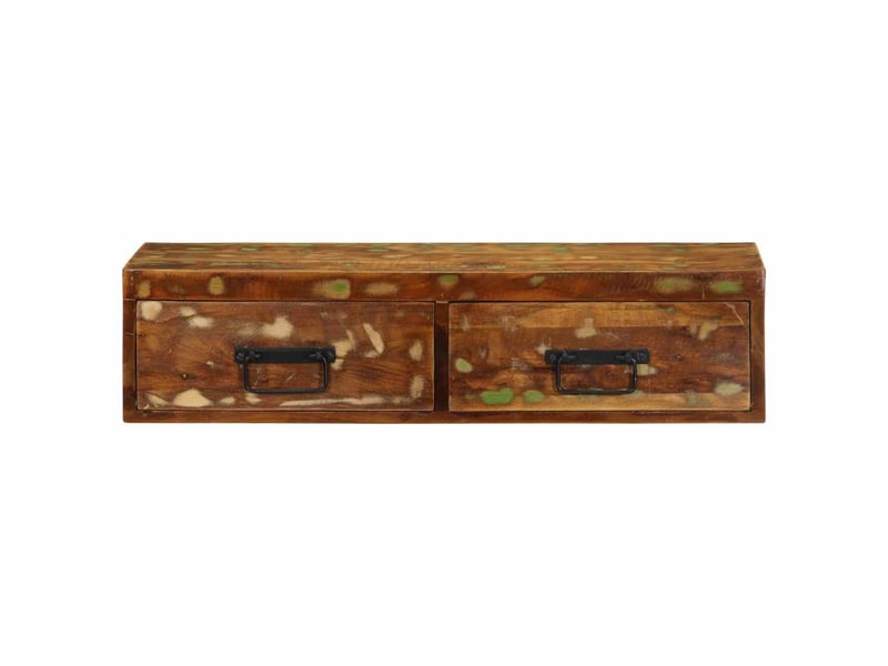  Meuble tv - banc tv - meuble de rangement mural 80x30x19 cm bois massif de récupération  - Conforama E