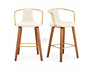 tabouret de bar <strong>OKWISH</strong> - blanc hauteur d'assise 67.5 cm vendu Par paire