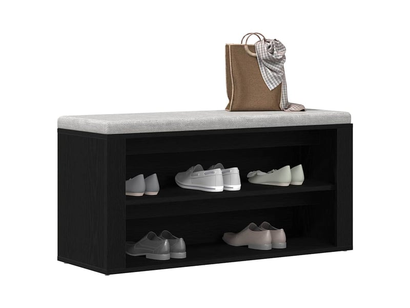  Banc à chaussures, meuble à chaussures chêne noir 100x35x45 cm bois d'ingénierie  - Conforama D