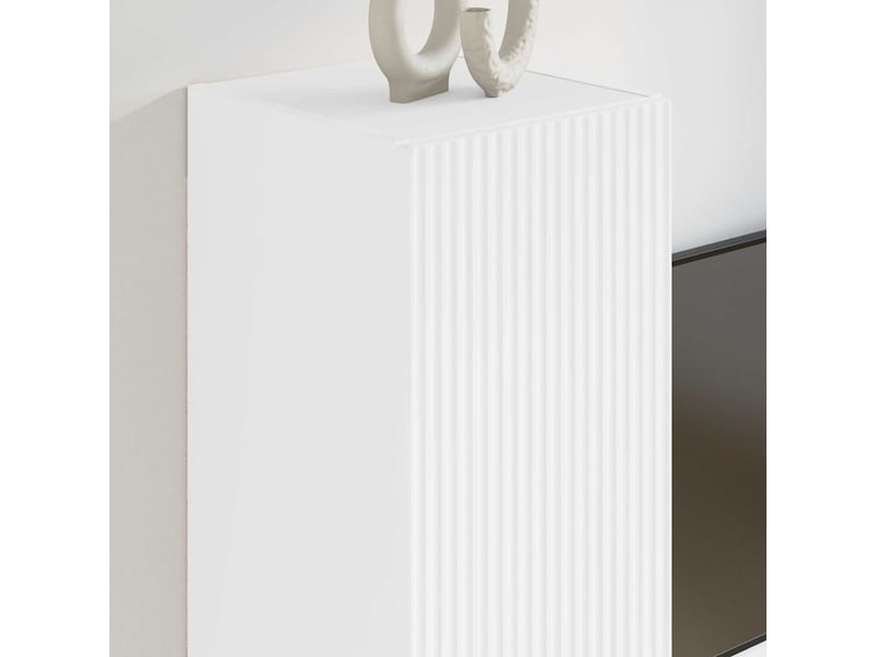  Meuble tv - banc tv - meuble de rangement mural 30 x 31 x 60 cm blanc bois d'ingénierie  - Conforama D