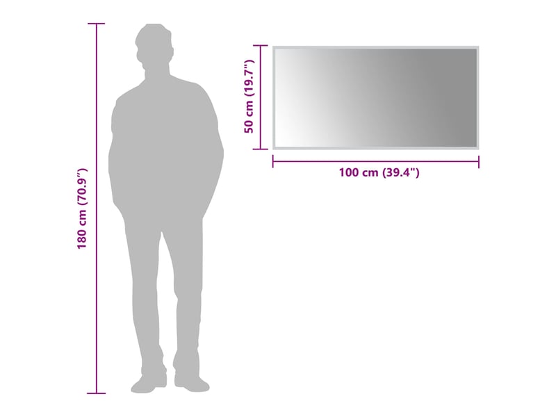 Miroir de salle de bain, miroir de toilette led avec miroir transparent 100 x 50 cm cf62553 - Conforama E