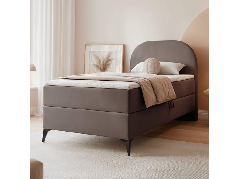  Lit coffre noelia - 70x200 cm - ouverture à gauche - avec matelas et surmatelas - marron NOELIA - Conforama B