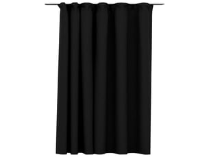 Rideau occultant, rideau black-out d'aspect de lin crochets anthracite 290x245 cm cf43975