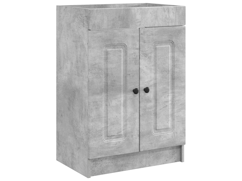  Armoire sous évier de salle de bain, meuble de rangement gris béton shl8437  - Conforama A