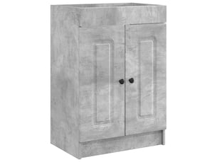 Armoire sous évier de salle de bain, meuble de rangement gris béton shl8437