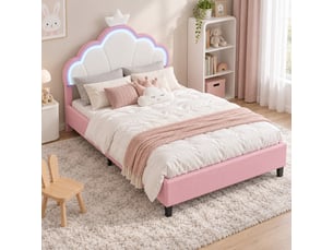 Lit 2 places 140x190 cm <strong>SANS MARQUE</strong> <strong></strong> coloris rose