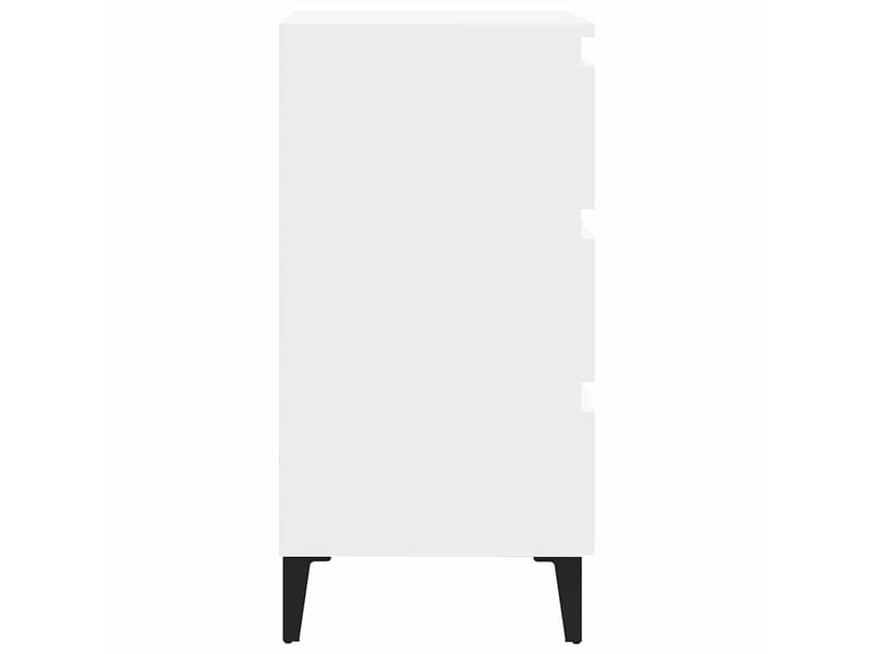  Table de chevet - cabinet de chevet - table de nuit avec pieds en métal blanc 40x35x69 cm  - Conforama D